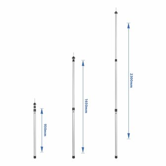 Mat de tente telescopique 3 pieces 93-230 cm - lot de 2 pieces