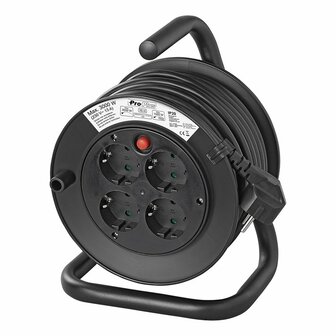 Enrouleur de cable Schuko 4 voies 15M 3x1,5mm&sup2; VV