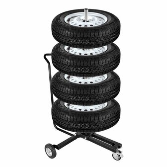 Support de roue mobile avec poignee pour 4 pneus