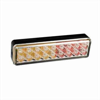 Feu arriere 12/24V 3 fonctions 135x38mm LED avec support noir sous blister