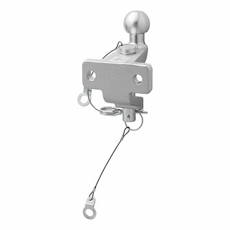 Boule d&#039;attelage combinee argentee version double D20.2/S350 homologuee type E