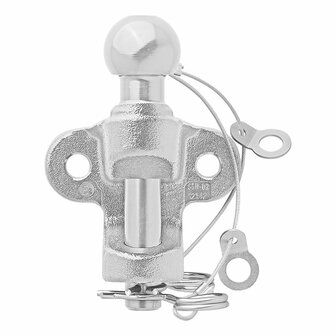 Boule d&#039;attelage combinee argentee version double D17.2/S200 homologuee type E