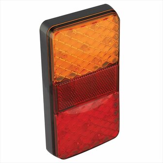 Feu arriere 12/24V 4 fonctions 80x150mm LED sous blister