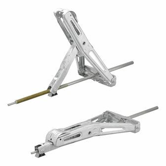 Support d&#039;angle pour caravane 1000 kg 605 x 280 mm H : 470 mm avec mecanisme pivotant etendu