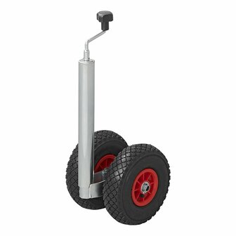Roue a double nez 48 mm 2x jante en plastique avec pneu pneumatique 260x85 mm