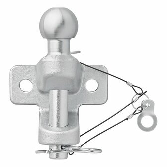 Boule d&#039;attelage combinee argentee version double D21/S350 homologuee type E