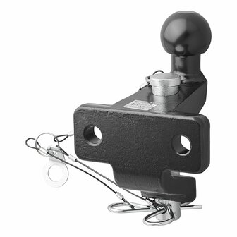 Boule d&#039;attelage noire combinee double version D21/S350 homologuee type E