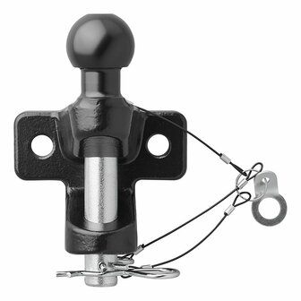 Boule d&#039;attelage noire combinee double version D21/S350 homologuee type E