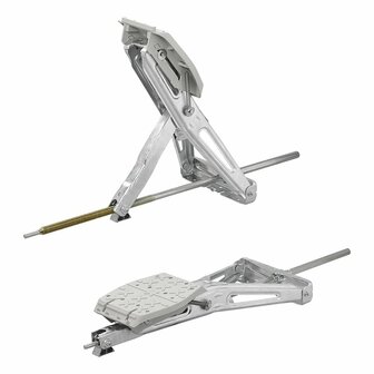Support d&#039;angle pour caravane 1000 kg 605 x 280 mm H : 470 mm avec pied stabilisateur et mecanisme pivotant etendu