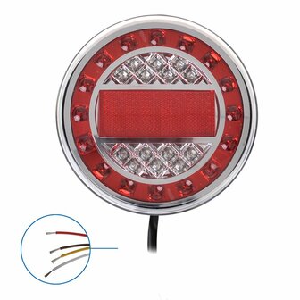 Feu arriere 12/24V 4 fonctions 125mm LED