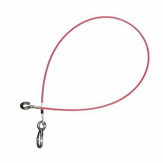 Cable de securite  950 mm avec mousqueton et crochet de montage