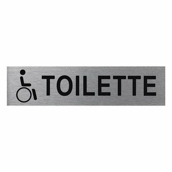 Plaque de porte en aluminium &laquo; Toilettes de jardin &raquo; 160x40mm