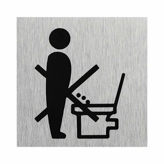 Plaque de porte en aluminium pictogramme veuillez vous asseoir60x60mm