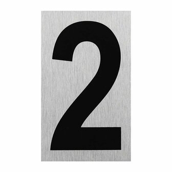 Plaque de porte en aluminium &laquo;&nbsp;2&nbsp;&raquo; 100&nbsp;x&nbsp;60&nbsp;mm