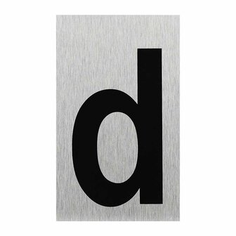 Plaque de porte en aluminium &laquo;&nbsp;d&nbsp;&raquo; 100&nbsp;x&nbsp;60&nbsp;mm