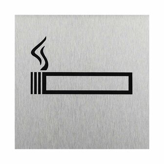 Plaque de porte en aluminium &laquo; pictogramme interdiction de fumer &raquo; 120x120mm