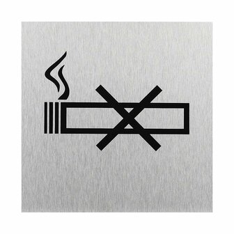 Plaque de porte en aluminium &laquo; pictogramme interdiction de fumer &raquo; 120x120mm