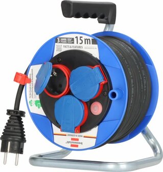 Enrouleur de cable 15m H05RR-F 3G1,5