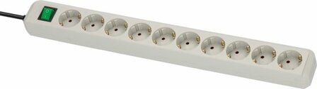 avec interrupteur 10 prises gris clair 3 m H05VV-F 3G1,5