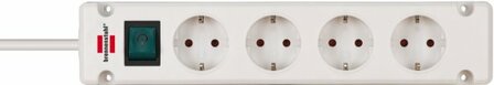 Prolongateur multiprise 4 prises blanc 1,5m H05VV-F 3G1,5