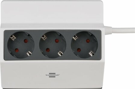 Regleta de enchufes enganchable 3 tomas 3m H05VV-F 3G1,5 blanco antracita