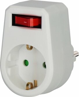 Prise adaptateur contact de protection avec interrupteur 120 pieces dans un presentoir