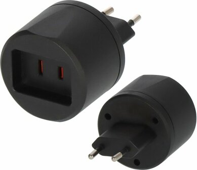 Adapteur secteur de voyage USA Euro avec fusible 2,5A