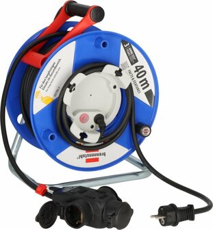 Tambour &agrave; cable Garant G IP44 38+2m H07RN-F3G1.5 avec triple accouplement en caoutchouc