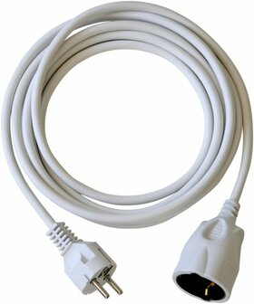 Rallonge en plastique Blanc 3m H05VV-F 3G1,5