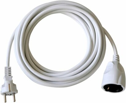 Rallonge plastique blanche 5m H05VV-F 3G1,5