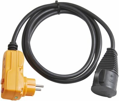 Cordon prolongateur FI IP44 2m noir H07RN-F 3G1,5