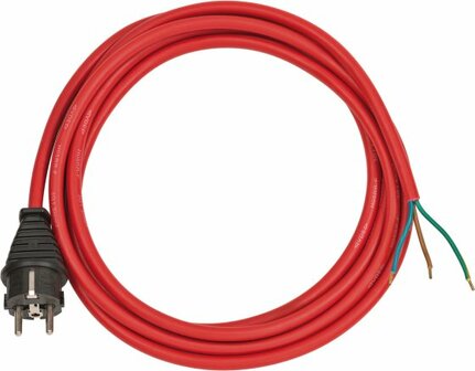 Cables d&#039; alimentation IP44 3m rouge H05RR-F 3G1,5