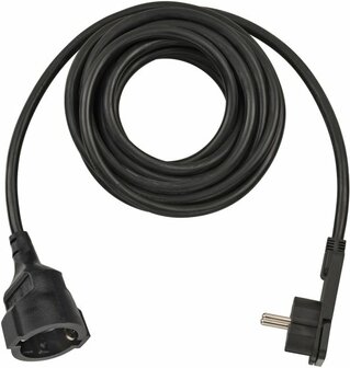Cordon prolongateur avec une fiche plate 5m H05VV-F3G1,5 noir