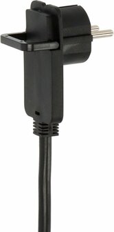 Cordon prolongateur avec une fiche plate 5m H05VV-F3G1,5 noir