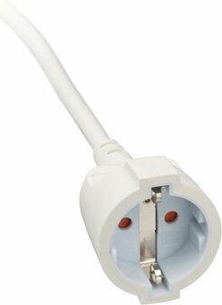 Cordon prolongateur avec une fiche plate 10m H05VV-F3G1,5 blanc