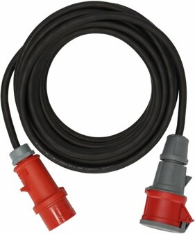 Rallonge CEE IP44 avec inverseur de phase 25m noir H07RN-F 5G2,5 CEE 400V 16A