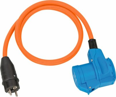 Adaptateur CEE IP44 de camping et de plaisance 1,5m orange H07RN-F 3G2,5 Fiche de contact de protection, Connecteur coude CEE 230V 16A