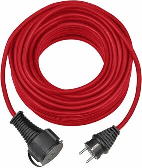 Rallonge en caoutchouc de qualite IP44 10m rouge H05RR-F 3G1,5