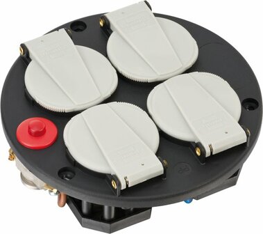 Module equipe de 4 prises IP20 230V 16A Thermostat avec temoin lumineux