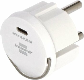Adaptateur de prise USB C 2,4A blanc