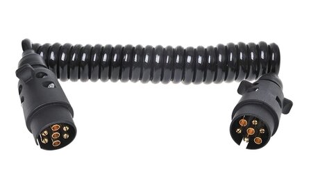 C ble spirale 3M avec 2x fiche 7-poles PVC