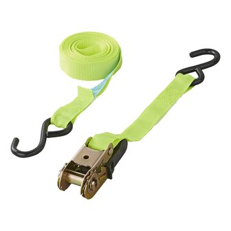 Sangle d&#039;arrimage avec tendeur a cliquet + 2 crochets 5 metres - jeu de 4 pieces