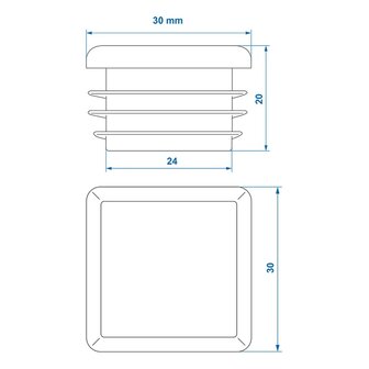 Embout 30x30mm x10 stuks