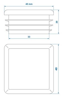 Embout 40x40mm x10 stuks