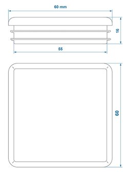 Embout 60x60mm x10 stuks