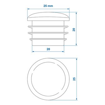 Embout 25mm x10 stuks