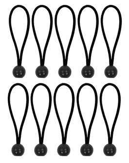 Tendeur de tente elastique 15 cm avec boule en plastique - lot de 10 pieces