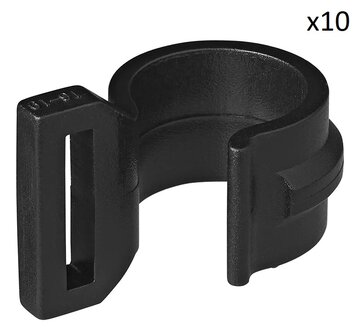 Clip de tente pour mat de tente 20-25mm avec fente noir x10 stuks