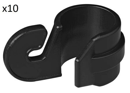Clip de tente pour mat de tente 19-22mm avec crochet x10 stuks