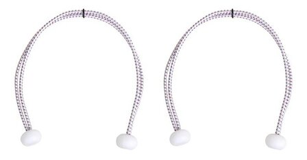 Attache-voile avec boules en plastique, 2 pieces dans un sac, 40 cm, blanc